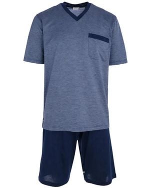 Zimmerli of Switzerland Pocket Pyjamas - Blue