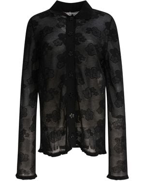 Cecilie Bahnsen Camicia Petra A Fiori Jacquard - Nero
