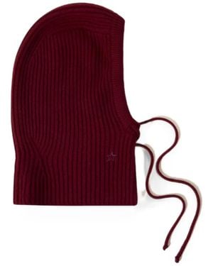 Perfect Moment Wool & Cashmere Cable-Knit Hood Balaclava - Red