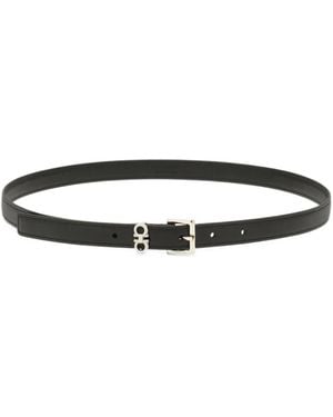 Ferragamo Sized Belt With Crystals - White