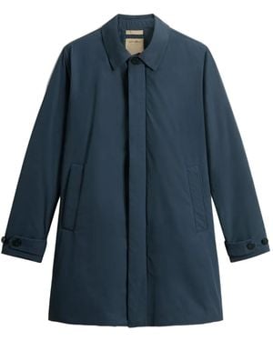 Woolrich Button-Fastening Peached Coat - Blue