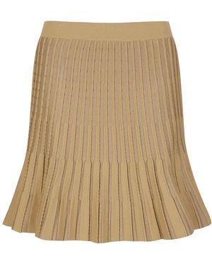 MASTER BUNNY EDITION Logo-Waistband Flared Skirt - Natural