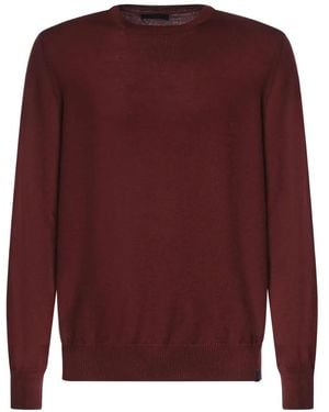 Fay Crew-Neck Virgin Wool Sweater - Purple