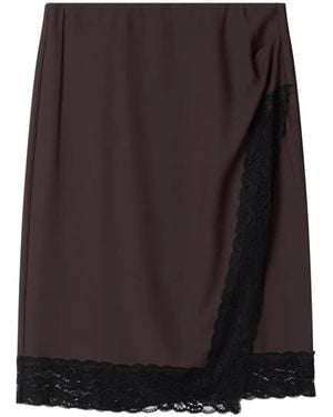 Stylein Millicent Lace-Trim Wrap Mini Skirt - Black