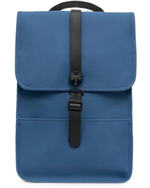 Rains Carabiner-Fastening Flap-Top Backpack - Blue