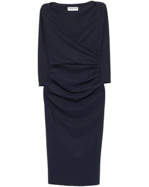 La Petite Robe Di Chiara Boni Gerafftes Midikleid - Blau