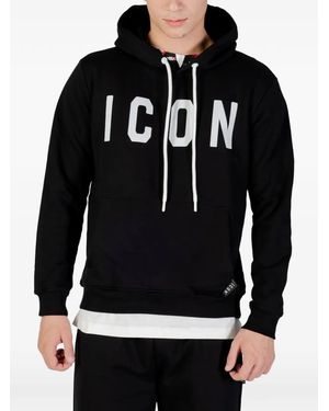 Icon Brand Hoodie À Logo Imprimé - Black
