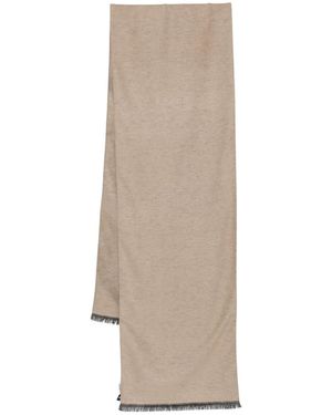 Emporio Armani Foulard En Soie À Franges - Neutre