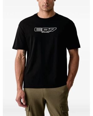 EA7 Logo-Print T-Shirt - Black