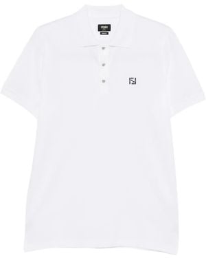 Fendi Polo À Logo Brodé - White
