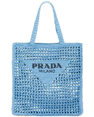 Prada ラフィア ハンドバッグ - ブルー