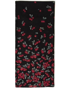 Twinset Cherry-Print Scarf - Black