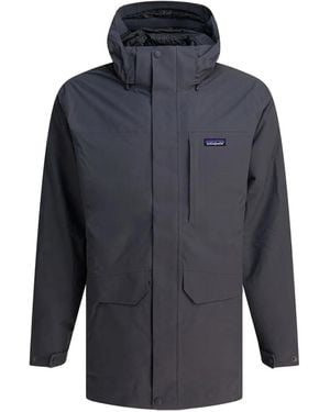 Patagonia Logo-Patch Padded Coat - Blue