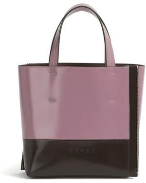 Marni Kleine Museo Edge Tasche Aus Leder - Lila