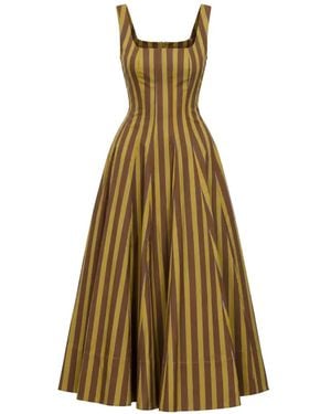 STAUD Striped Midi Dress - Natural