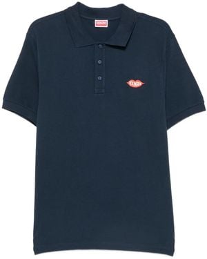 KENZO Logo-Patch Polo Shirt - Blue