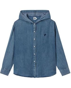 B+ AB Hooded Denim Shirt - Blue