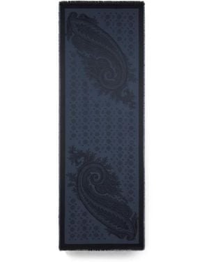 Etro Ausgefranster Schal Aus Paisley-Jacquard - Blau