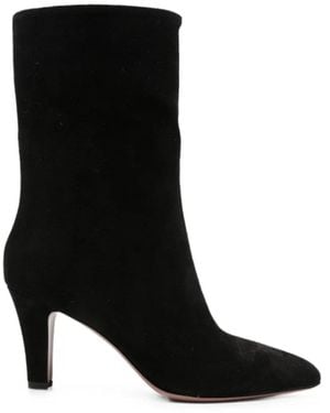 Paris Texas Elsa Pointed-Toe Suede Boots - Black