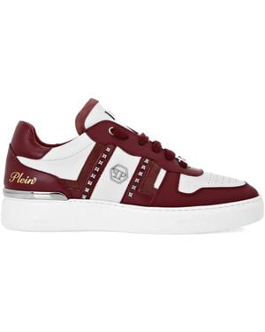 Philipp Plein Stud-Embellished Low-Top Sneakers - Red