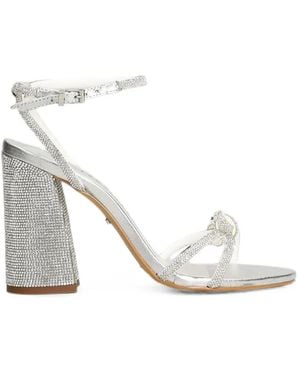 Werner Crystal-Embellished Bow Sandals - White