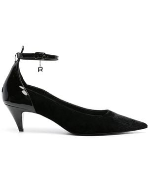 Rochas 55Mm Cloqué-Effect Suede Pumps - Black