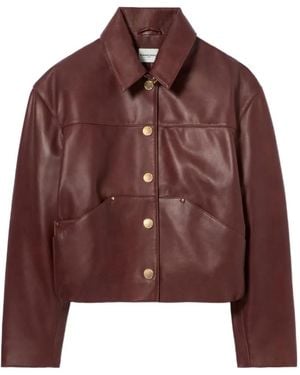 Claudie Pierlot Oversized Leather Jacket - Brown