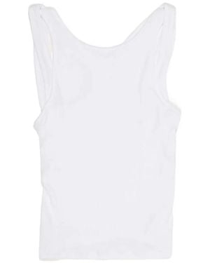Bimba Y Lola Cut-Out Ribbed Top - White