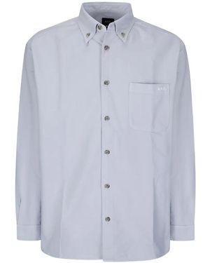 A.P.C. Mateo Logo-Embroidered Shirt - Blue
