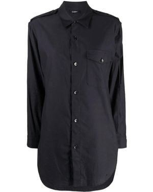 Yohji Yamamoto Long-Sleeve Cotton Shirt - Blue