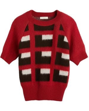 Slowear Maglione Johnny A Maniche Corte - Rosso