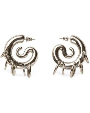Panconesi Serpent Hoop-Design Earrings - White