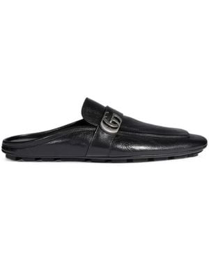 Gucci Slippers With Double G - Black