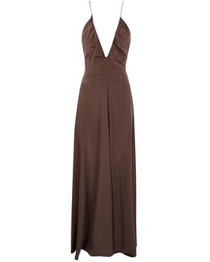 Aspesi Midikleid aus Seide - Braun