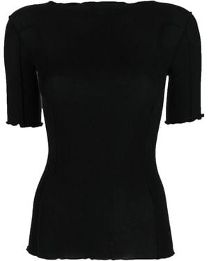 Baserange Omato Stretch-Organic Cotton Top - Black