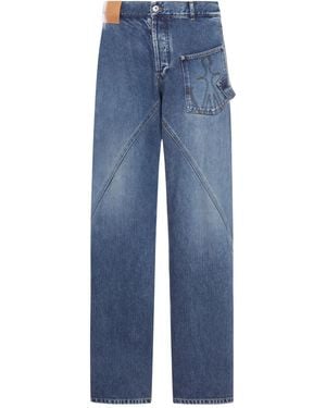 JW Anderson Panelled Wide-Leg Jeans - Blue