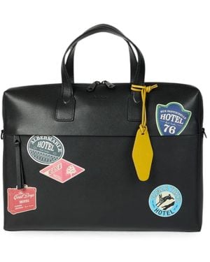 Paul Smith 'Hotel Stickers' Leather Folio - Black