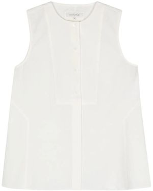 Maison Kitsuné Crinkled Sleeveless Shirt - White