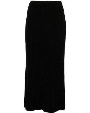 Alessandra Rich Cable-Knit Maxi Skirt - Black