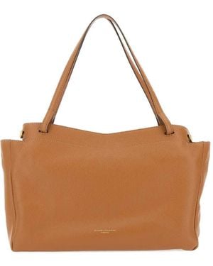 Gianni Chiarini Leren Shopper - Bruin