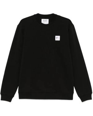 EA7 Sweater Met Print - Zwart
