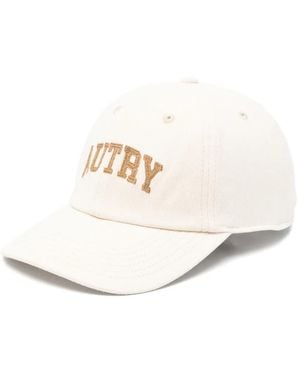 Autry Logo-Embroidered Corduroy Baseball Cap - White