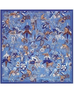 Inoui Edition Graphic-Print Square Scarf - Blue