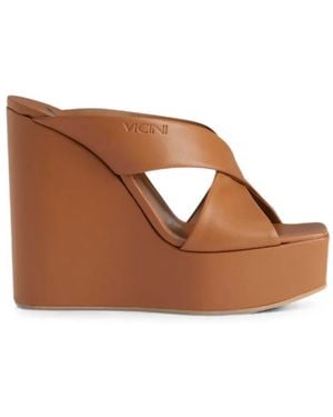 Giuseppe Zanotti Leather Wedge Sandals - Brown