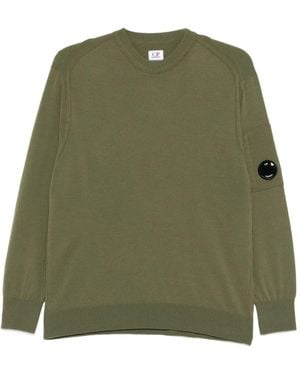 C.P. Company Lens-Detail Crew-Neck Jumper - Green