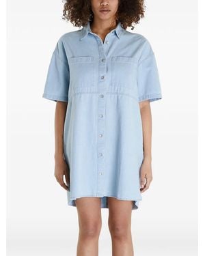 Roxy Vestido Camisero Pacific Night Con Botones - Azul