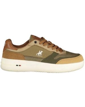 U.S. Grand Panelled Logo-Embroidered Trainers - Brown