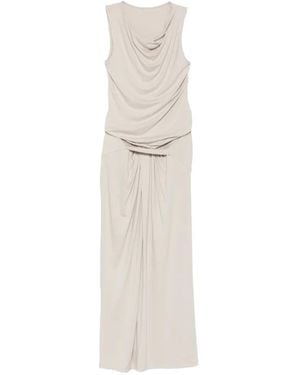 Entire studios Robe Sans Manches Drapée À Coupe Longue - White