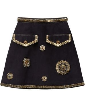 Versace Mini-Rok Met Borduurwerk - Zwart