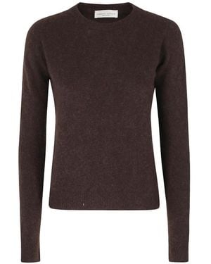 Roberto Collina Crew-Neck Long-Sleeve Sweater - Brown
